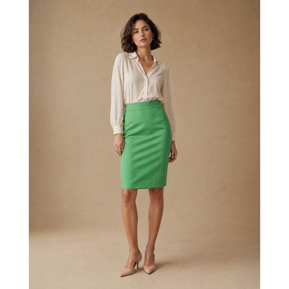 Vintage  Escada Margaretha Ley Green Women’s  Pencil Skirt  EU 36 US 4  Cotton